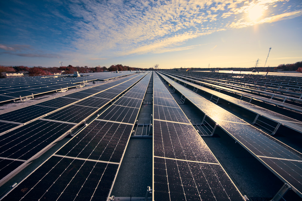 solar panels on roof